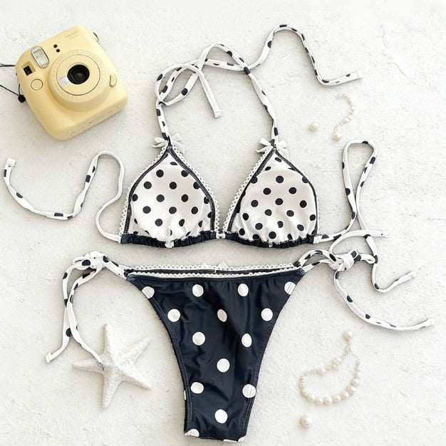 Women's Bikini Swimwear with Tie-Strap