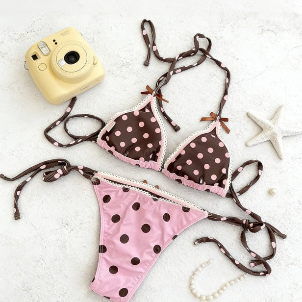 Women's Bikini Swimwear with Tie-Strap