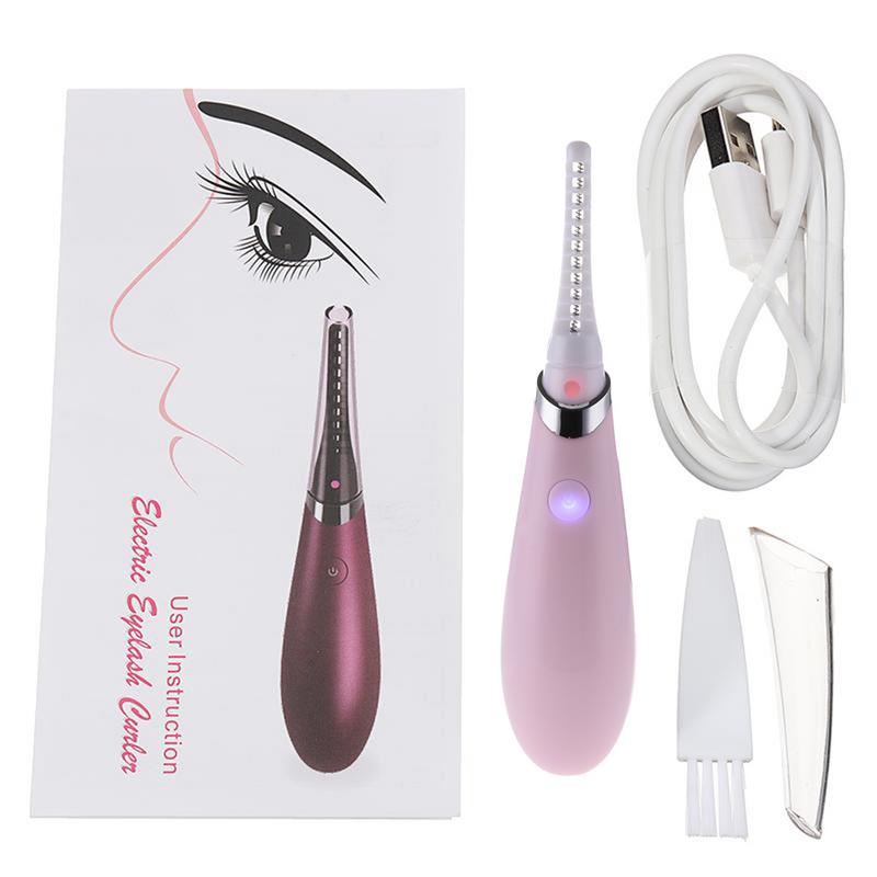 Mini USB Rechargeable Electric Heated Eyelash Long-Lasting Electric Ironing Eyelash Curler Device For Beauty Gift