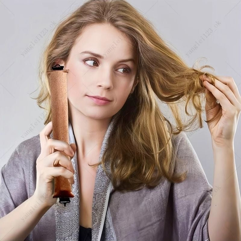 Curling Iron with 3 Rubber Clips 3cm No-Heat Curler Big Wave Hair Styling Tool Sleep