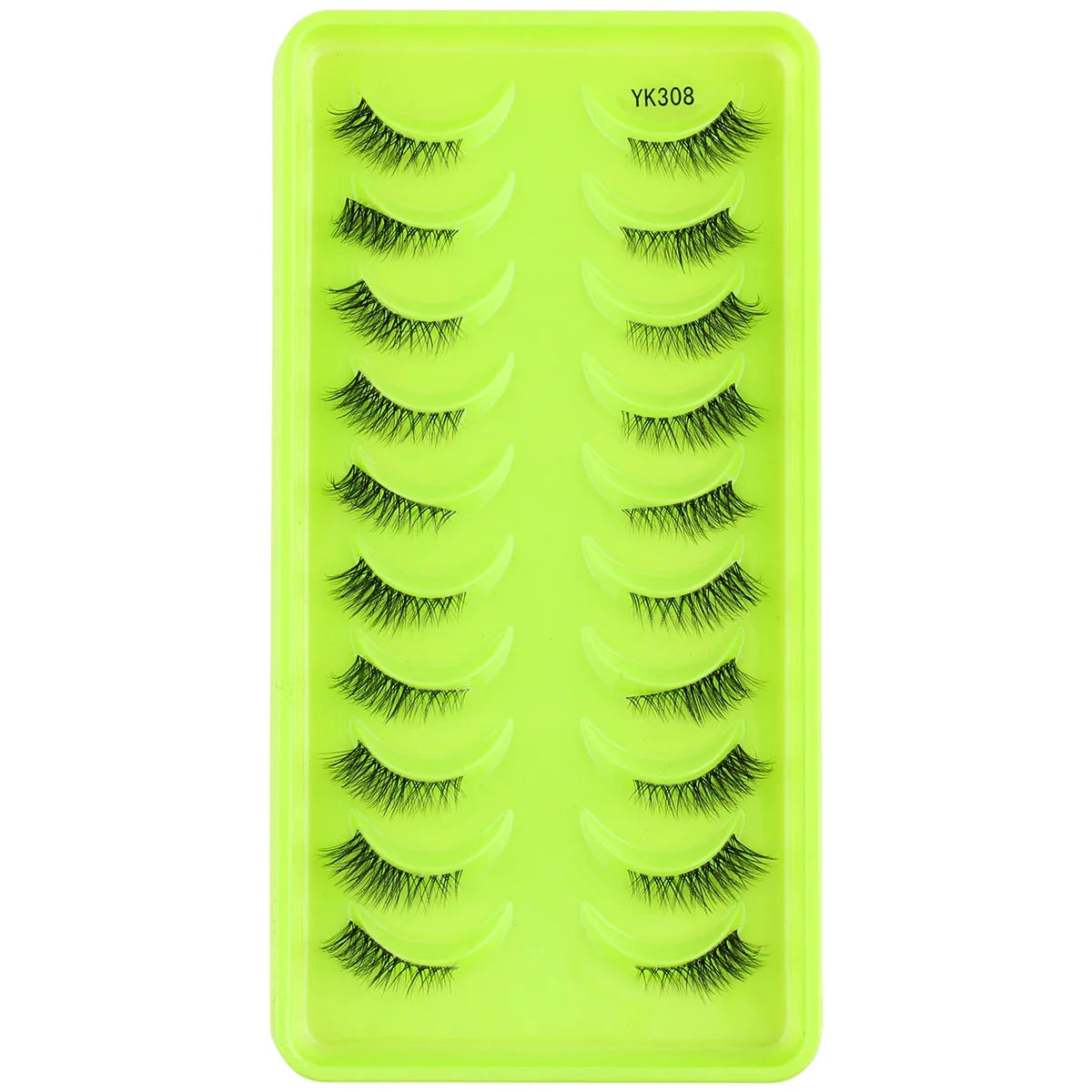 New Half Eyelashes 3D Cat Eye Lashes Clear Stem False Lashes